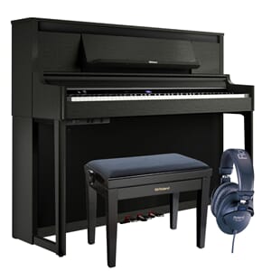 LX6 Sort - Pakke med Klaverbænk og Hovedtelefoner